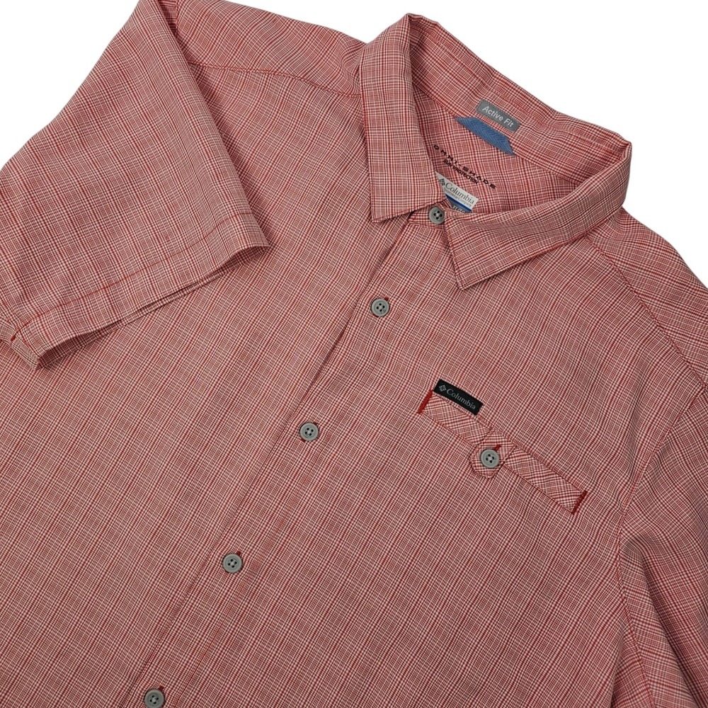 Columbia Omni-Shade Shirt Mens XL Active Fit Red Plaid Sun Protection Breathable